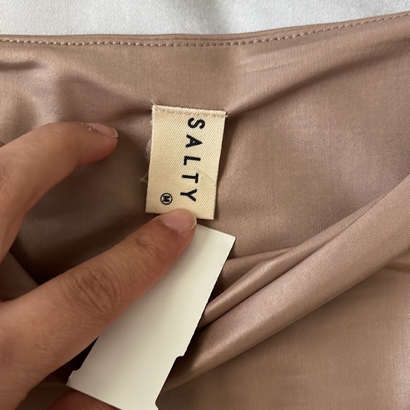 Free with $25 purchase. Nude/bronze silky crop top - Picture 3 of 4